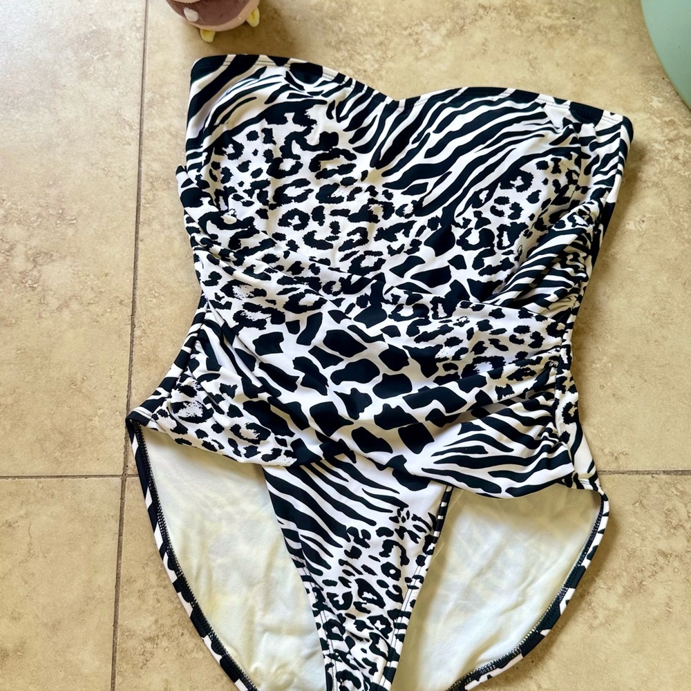 Sessa Bandeau Animal Print Maillot One Piece